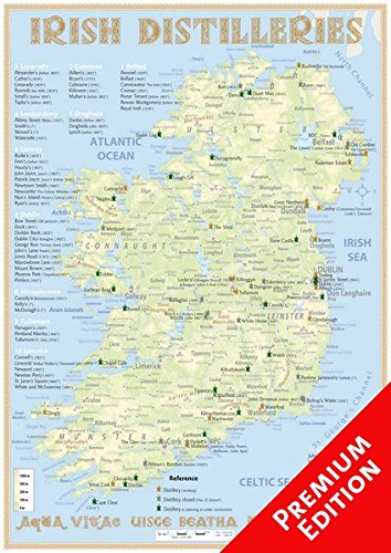 Whiskey Distilleries Ireland - Poster 42x60cm Premium Edition: The Whiskey Landscape of Ireland in Overview