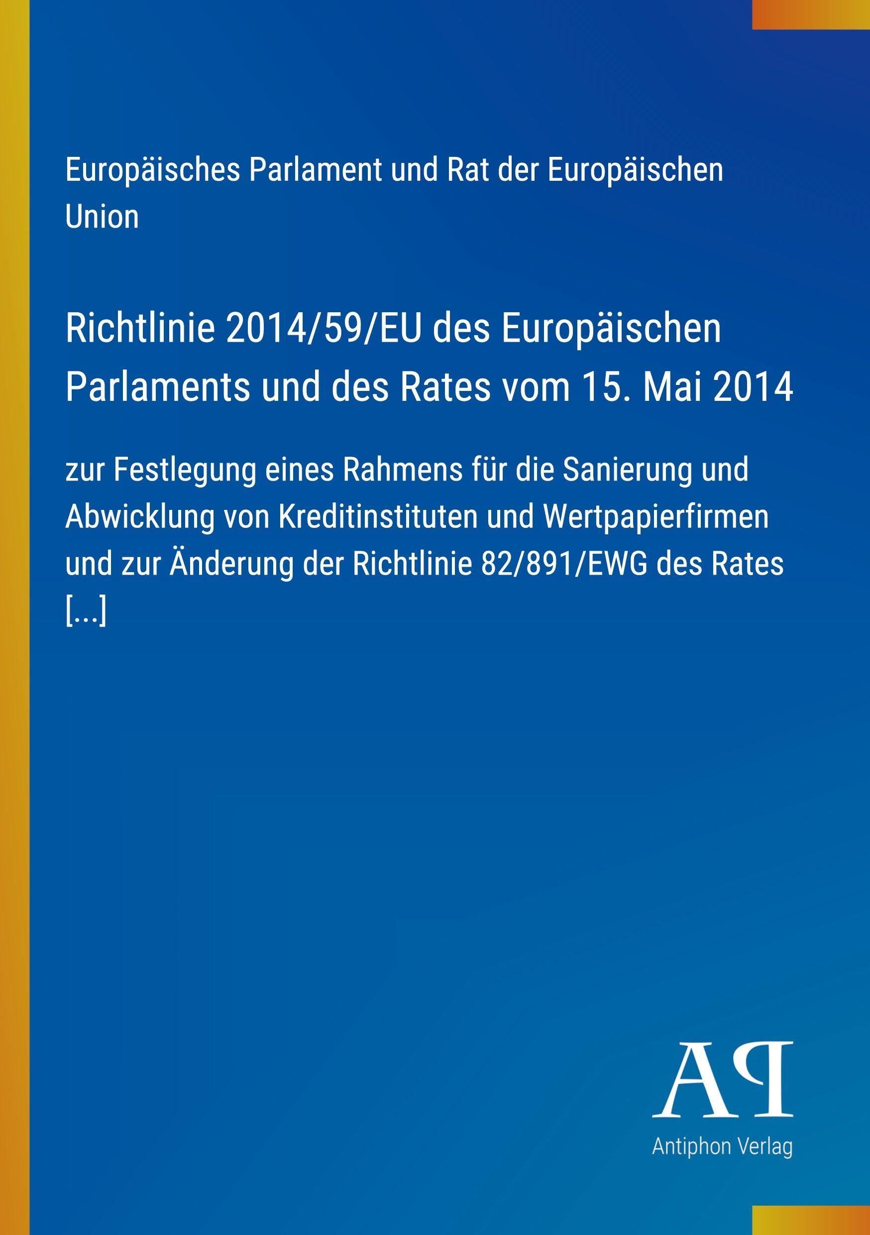 Richtlinie 2014/59/EU des Europäischen Parlaments und des Rates vom 15. Mai 2014