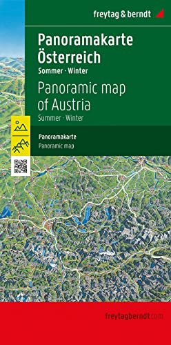Österreich Panoramakarte, Sommer / Winter, Freytag & Berndt, Vorderseite Sommer, Rückseite Winter (freytag & Berndt Auto + Freizeitkarten)