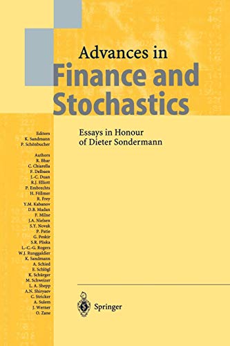 Advances in Finance and Stochastics: Essays in Honour of Dieter Sondermann