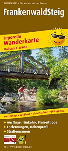 FrankenwaldSteig: Leporello Wanderkarte mit Ausflugszielen, Einkehr- & Freizeittipps, wetterfest, reißfest, abwischbar, GPS-genau. 1:35000