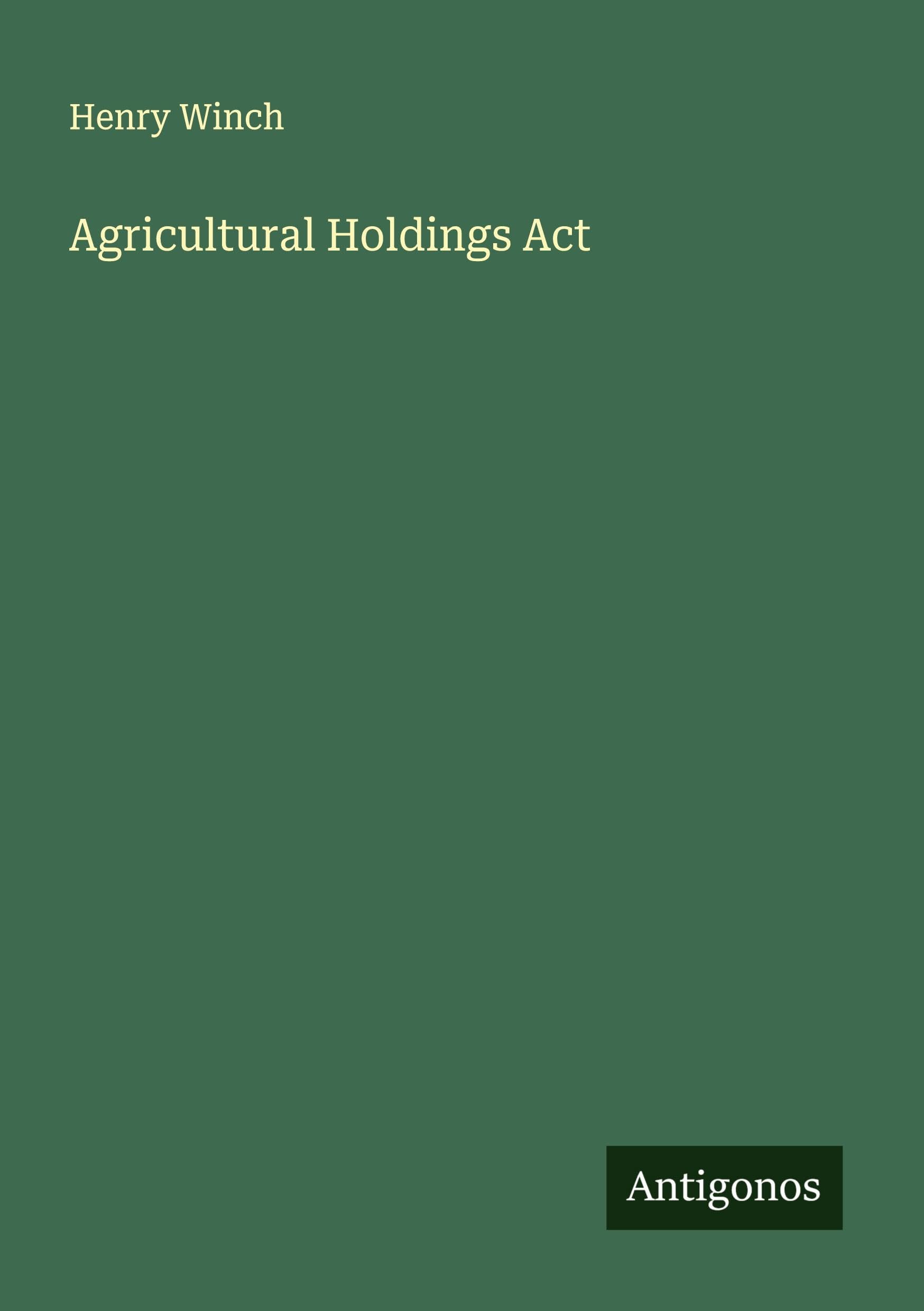 Agricultural Holdings Act