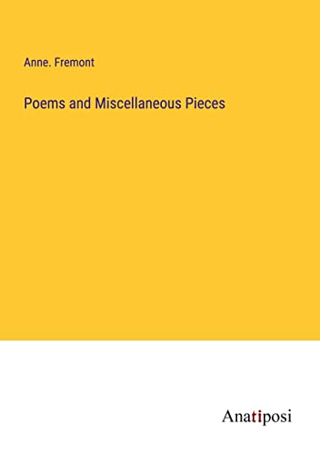 Poems and Miscellaneous Pieces