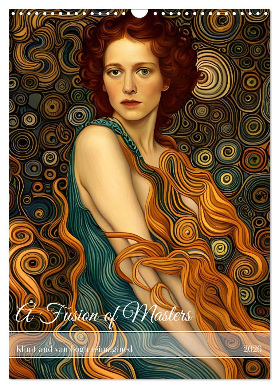 A Fusion of Masters (Wall Calendar 2026 DIN A3 portrait), CALVENDO 12 Month Wall Calendar: Klimt and van Gogh reimagined