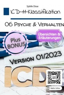 ICD-11-Klassifikation 06: Psychische Störungen, Verhaltensstörungen oder neuronale Entwicklungsstörungen Version 01/2023: Übersichten & Erläuterungen zur deutschen Fassung