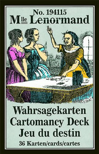 Mlle Lenormand Wahrsagekarten No. 194115 (36 Karten mit Anleitung in Sprachen Deutsch, Englisch und Französisch - Cartomancy Deck - Jeu du destin)