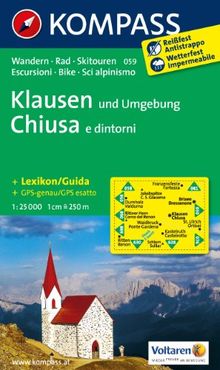 Klausen und Umgebung - Chiusa e dintorni: Wanderkarte mit Kurzführer, Radrouten und alpinen Skirouten. GPS-genau. Dt. /Ital. 1:25000