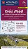 KOMPASS Fahrradkarte Kreis Wesel mit Duisburg, Oberhausen, Kempen 1:50.000, FK 3214: reiß- und wetterfest (KOMPASS-Fahrradkarten Deutschland, Band 3214)