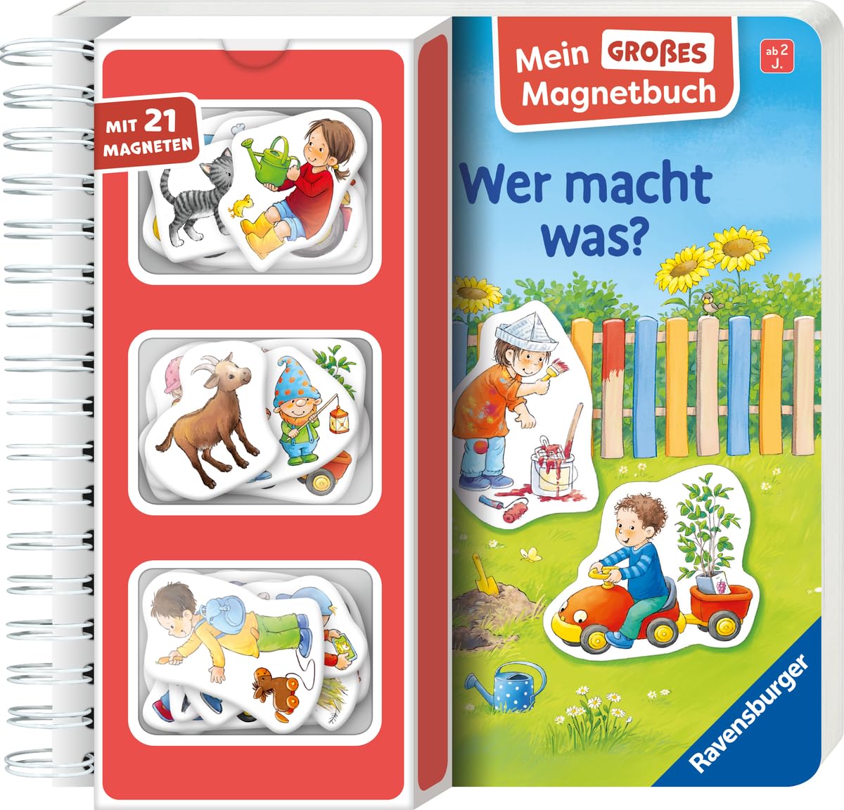 Mein großes Magnetbuch: Wer macht was? - Magnet-Spielbuch ab 2 Jahren, Bilderbuch: Mit 21 Magneten