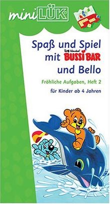 LÜK-mini-Set Spass und Spiel mit Bussi + Bello: miniLÜK: Spaß und Spiel mit Bussi Bär und Bello 2: Fröhliche Aufgaben für Kinder ab 4 Jahren