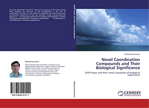 Novel Coordination Compounds and Their Biological Significance: Schiff bases and their metal complexes of biological significance