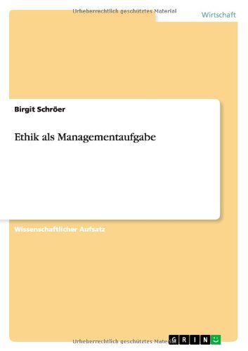 Ethik als Managementaufgabe