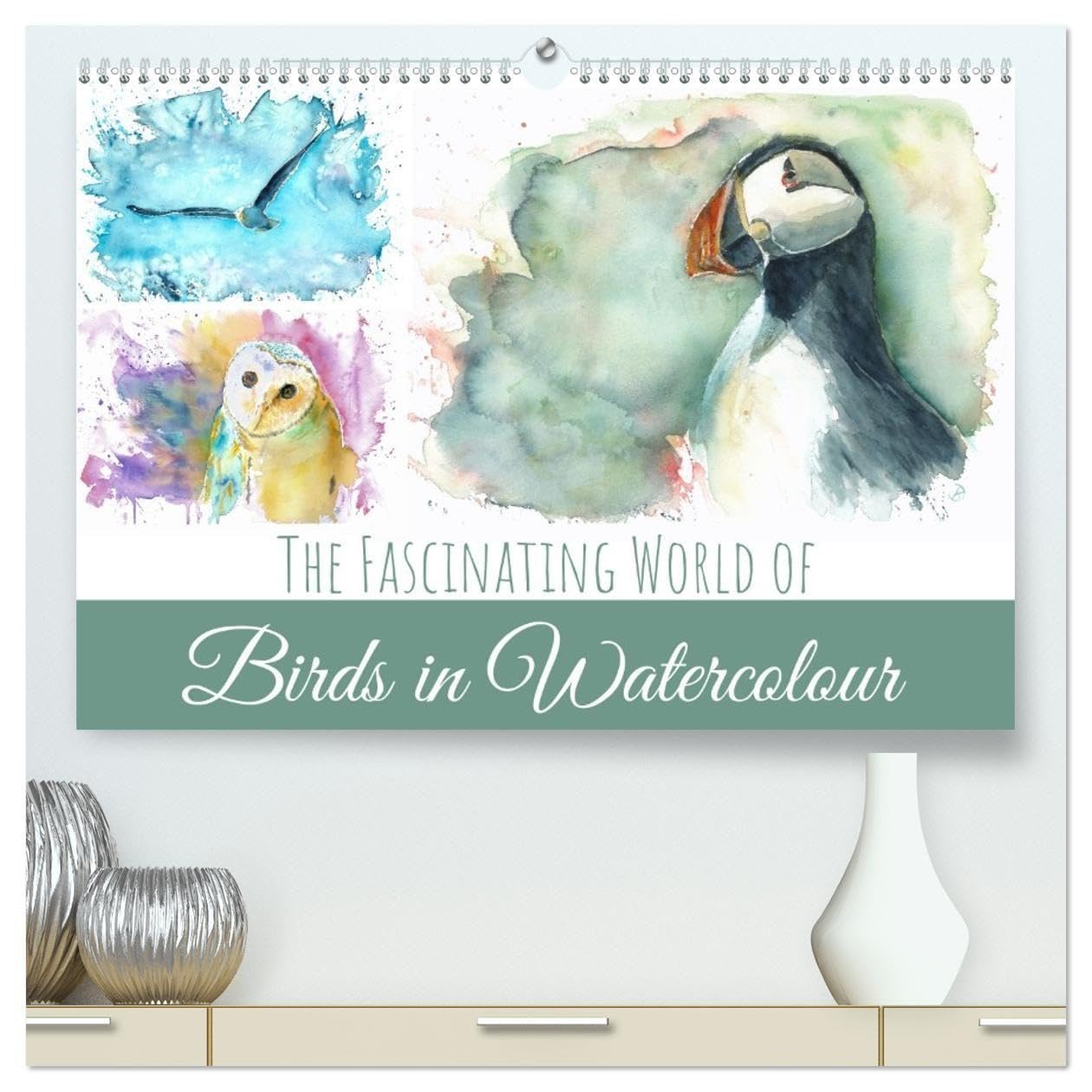 The Fascinating World of Birds in Watercolour (High Quality Premium Wall Calendar 2026 DIN A2 landscape),CALVENDO 12 Month Wall Calendar: Vibrant watercolour bird art (CALVENDO Art)