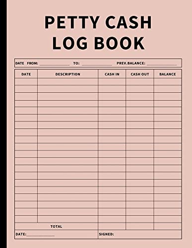 Anastasia Finca Petty Cash Log Book, Bookkeeping Ledger Book For Daily, Monthly, And Yearly Tracking Of Cash In, Cash Out, Transactions, And Finances For Small