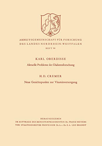 Aktuelle Probleme der Diabetesforschung. Neue Gesichtspunkte zur Vitaminversorgung