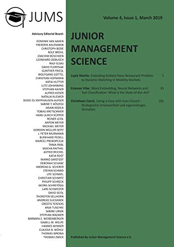 Junior Management Science, Volume 4, Issue 1, March 2019