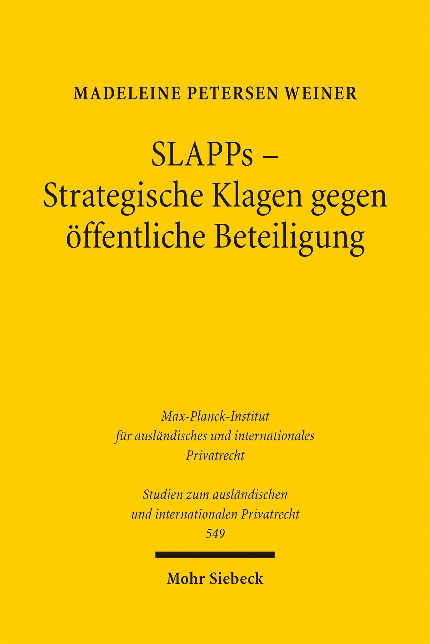 SLAPPs - Strategische Klagen gegen öffentliche Beteiligung - Neuware