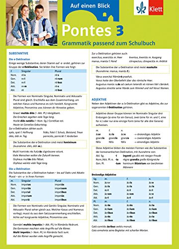 Pontes 3 - Auf einen Blick: Grammatik passend zum Schulbuch