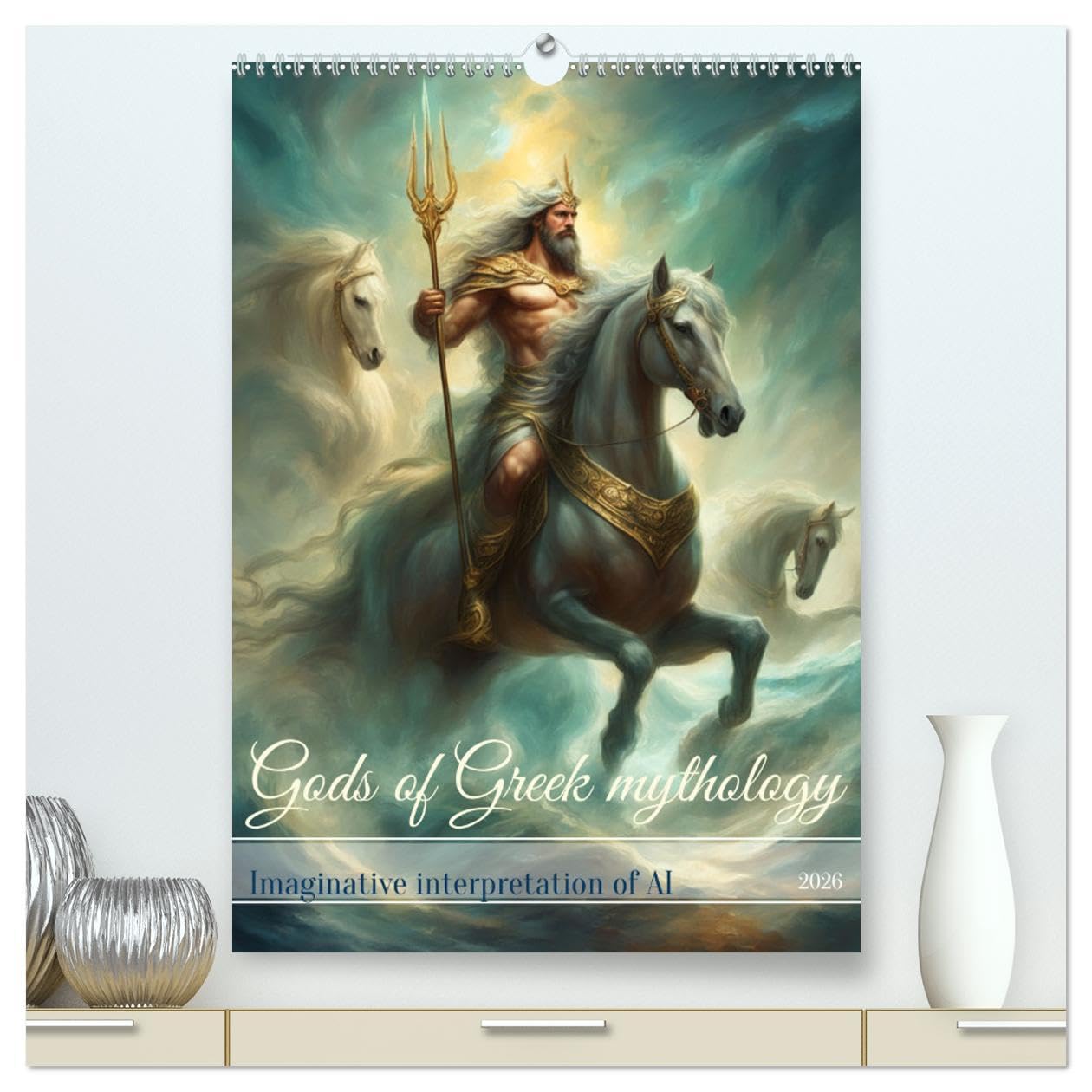 Gods of Greek mythology (High Quality Premium Wall Calendar 2026 DIN A2 portrait),CALVENDO 12 Month Wall Calendar: Imaginative interpretation of AI