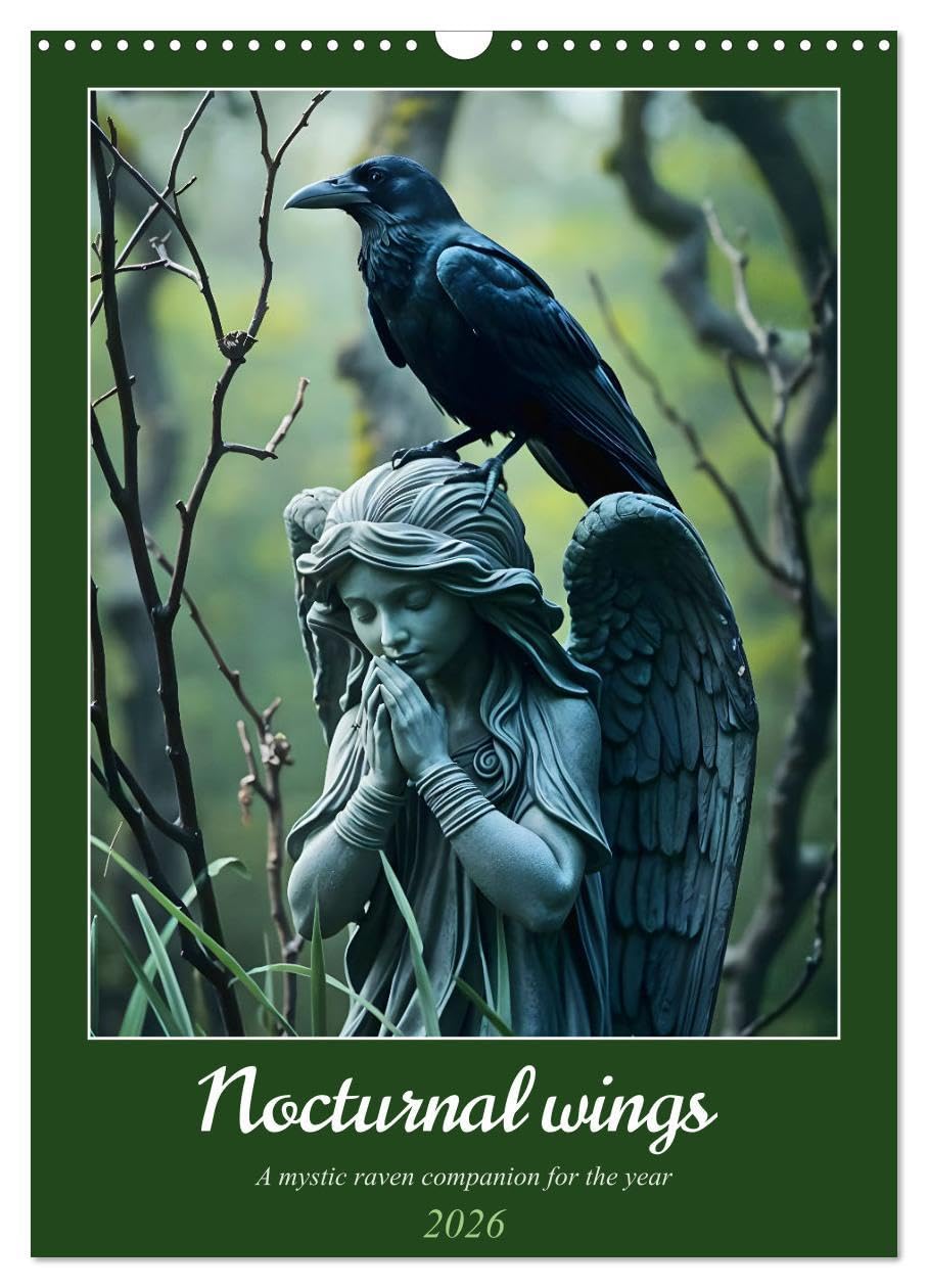 Nocturnal wings - A mystic raven companion for the year (Wall Calendar 2026 DIN A3 portrait), CALVENDO 12 Month Wall Calendar: A mystical raven calendar