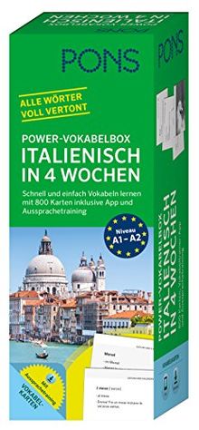 PONS Power-Vokabelbox Italienisch - Schnell und einfach Vokabeln lernen mit 800 Karten inklusive App und Aussprachetraining