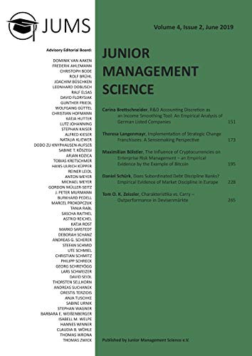 Junior Management Science, Volume 4, Issue 2, June 2019