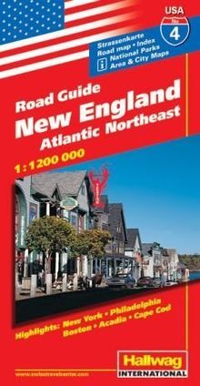 Hallwag USA Road Guide, No.4, New England: Atlantic Northeast. Area and City Maps. National Parks. Index. Highlights: New York, Philadelphia, Boston, Acadia, Cape Cod von Rand McNally and Company | Buch | Zustand gut