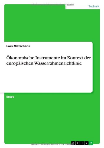 Ökonomische Instrumente im Kontext der europäischen Wasserrahmenrichtlinie