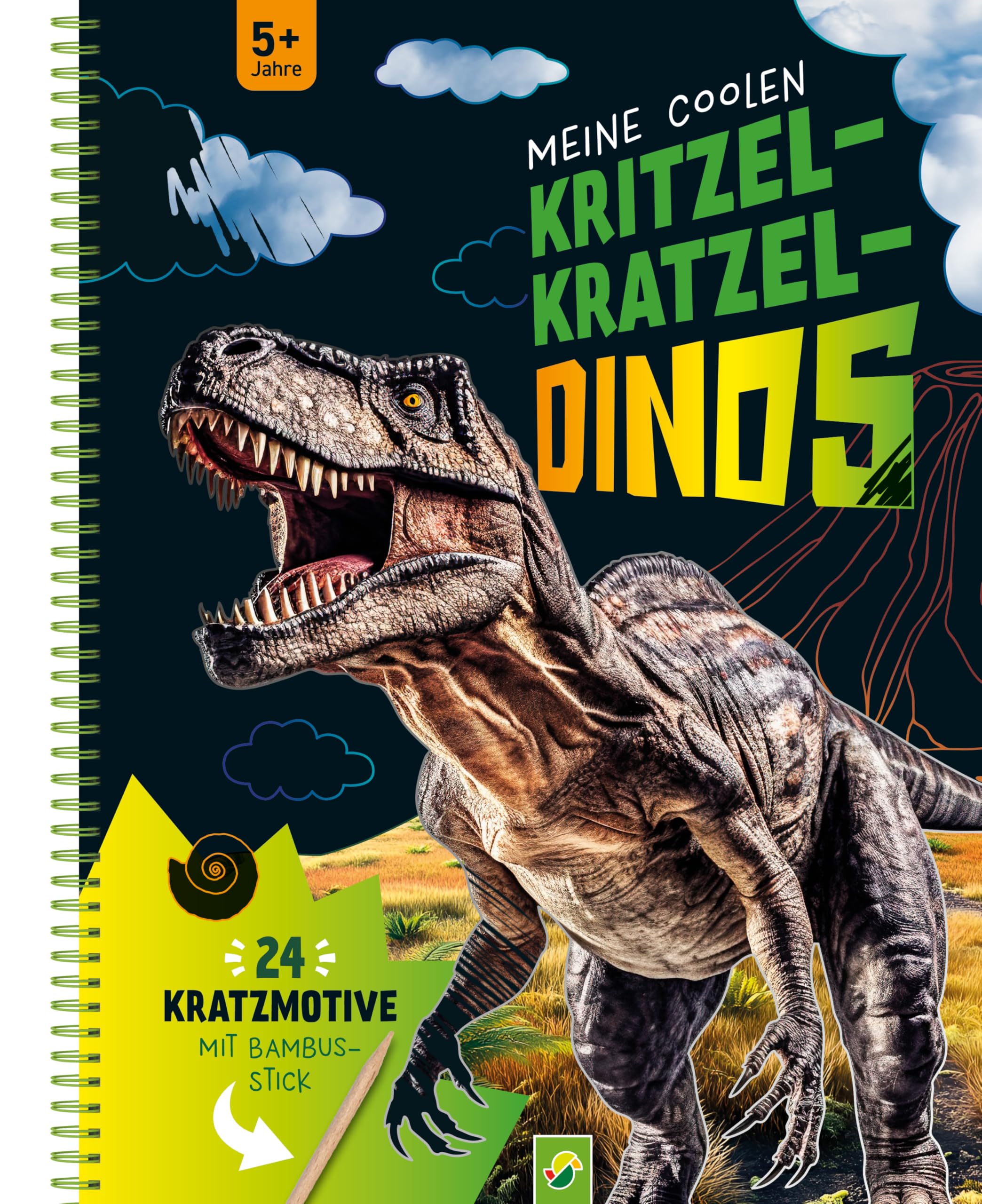 Meine coolen Kritzel-Kratzel-Dinos: 24 Kratzseiten mit realistischen Dinosauriern zum Auskratzen. Mit kniffligen Rätseln und tollen Zeichenschulen für kreative Dino-Fans ab 5 Jahren