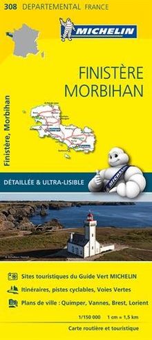 Carte Finistère, Morbihan Michelin