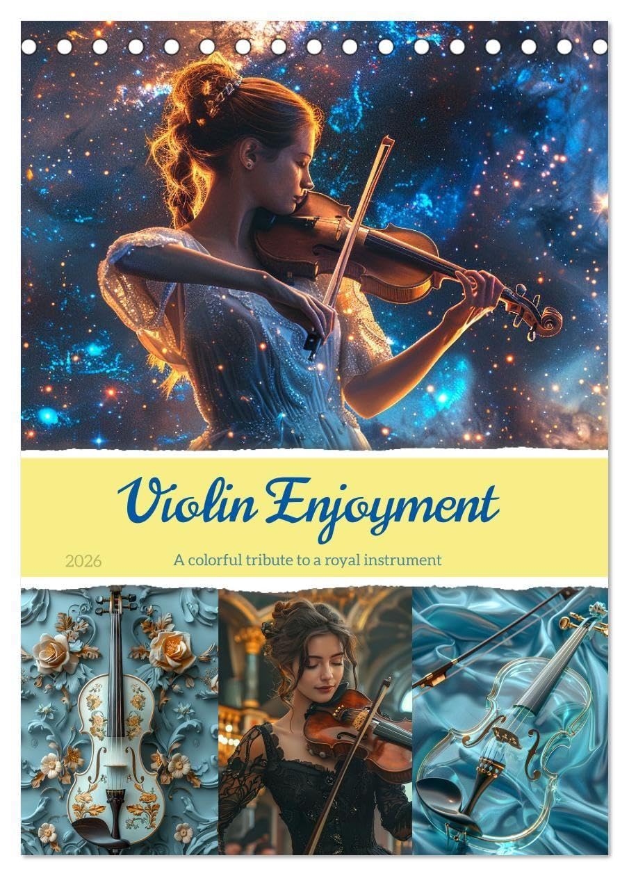 Violin Enjoyment (Desk Calendar 2026 DIN A5 portrait), CALVENDO 12 Month DeskCalendar: A royal instrument interpreted artistically (CALVENDO Art)