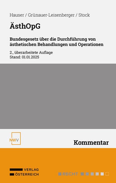 ÄsthOpG Bundesgesetz über die Durchführung von ästhetischen Behandlungen und Operationen: Kommentar