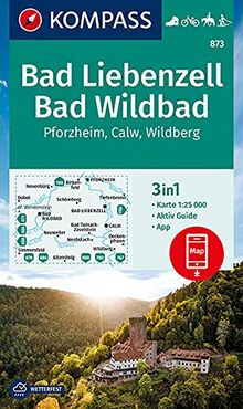 KOMPASS Wanderkarte Bad Liebenzell, Bad Wildbad: 3in1 Wanderkarte 1:25000 mit Aktiv Guide inklusive Karte zur offline Verwendung in der KOMPASS-App. ... Langlaufen. (KOMPASS-Wanderkarten, Band 873)