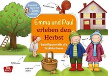 Emma und Paul erleben den Herbst. Spielfiguren für die Erzählschiene. Ausgestanzte Figuren zum Spielen und Erzählen