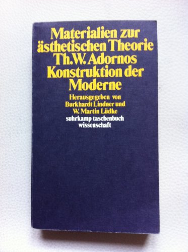 Materialien zur Ästhetischen Theorie Theodor W. Adornos.