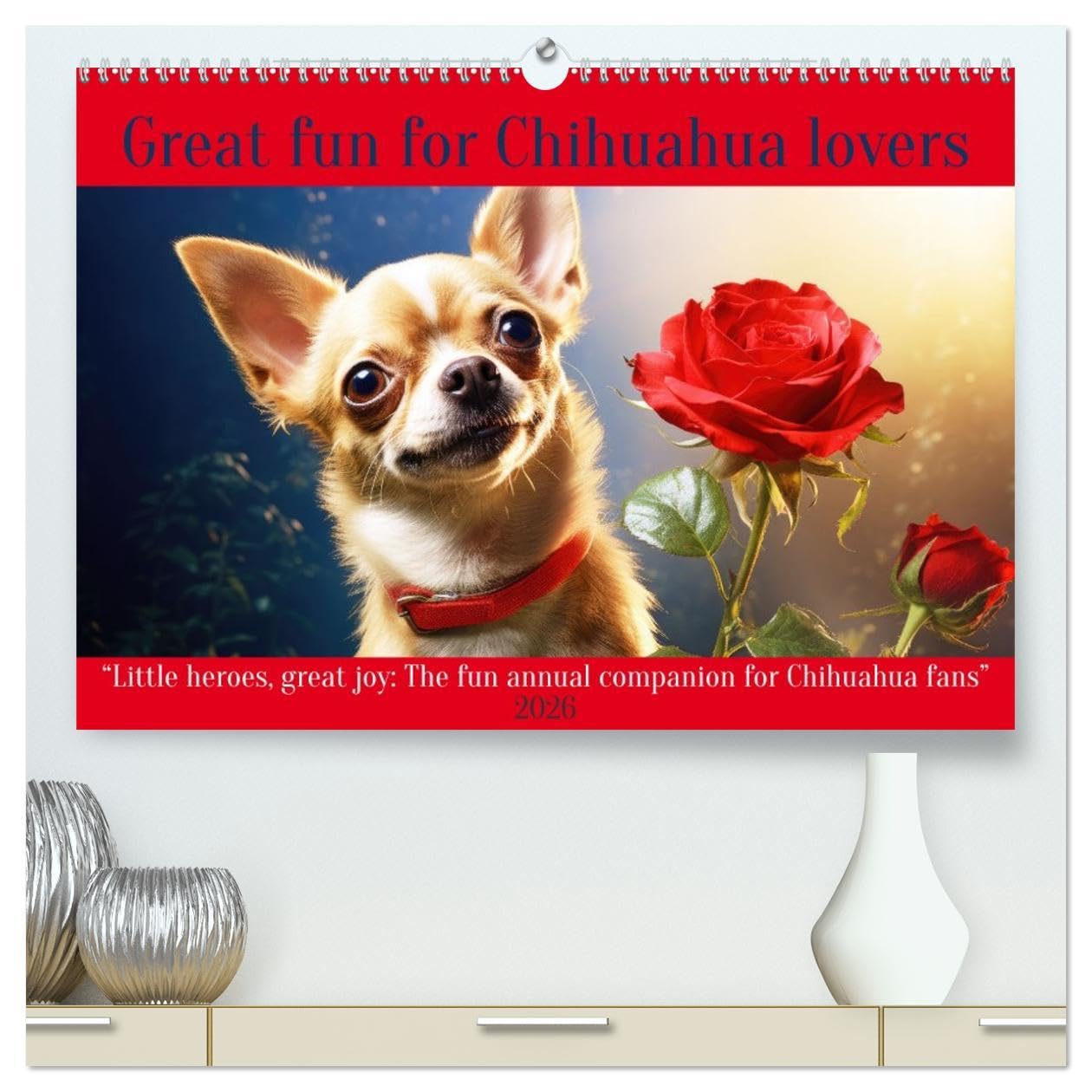 Great fun for Chihuahua lovers (High Quality Premium Wall Calendar 2026 DIN A2 landscape),CALVENDO 12 Month Wall Calendar: The fun annual companion for Chihuahua fans
