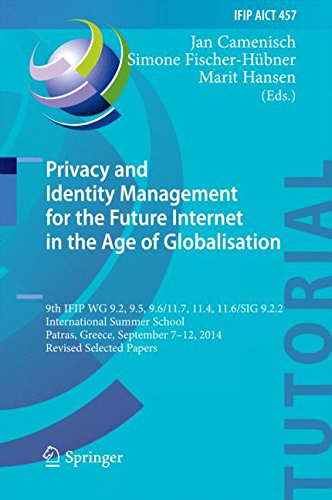 Privacy and Identity Management for the Future Internet in the Age of Globalisation: 9th IFIP WG 9.2, 9.5, 9.6/11.7, 11.4, 11.6/SIG 9.2.2 ... in Information and Communication Technology)