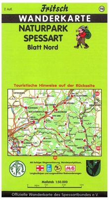 Fritsch Karten, Nr.98, Naturpark Spessart, Blatt Nord: Bad Soden, Salmünster, Bad Orb. Offizielle Wanderkarte des Spessartbundes. Mit touristischen ... Langlaufloipen und Radwanderwegen