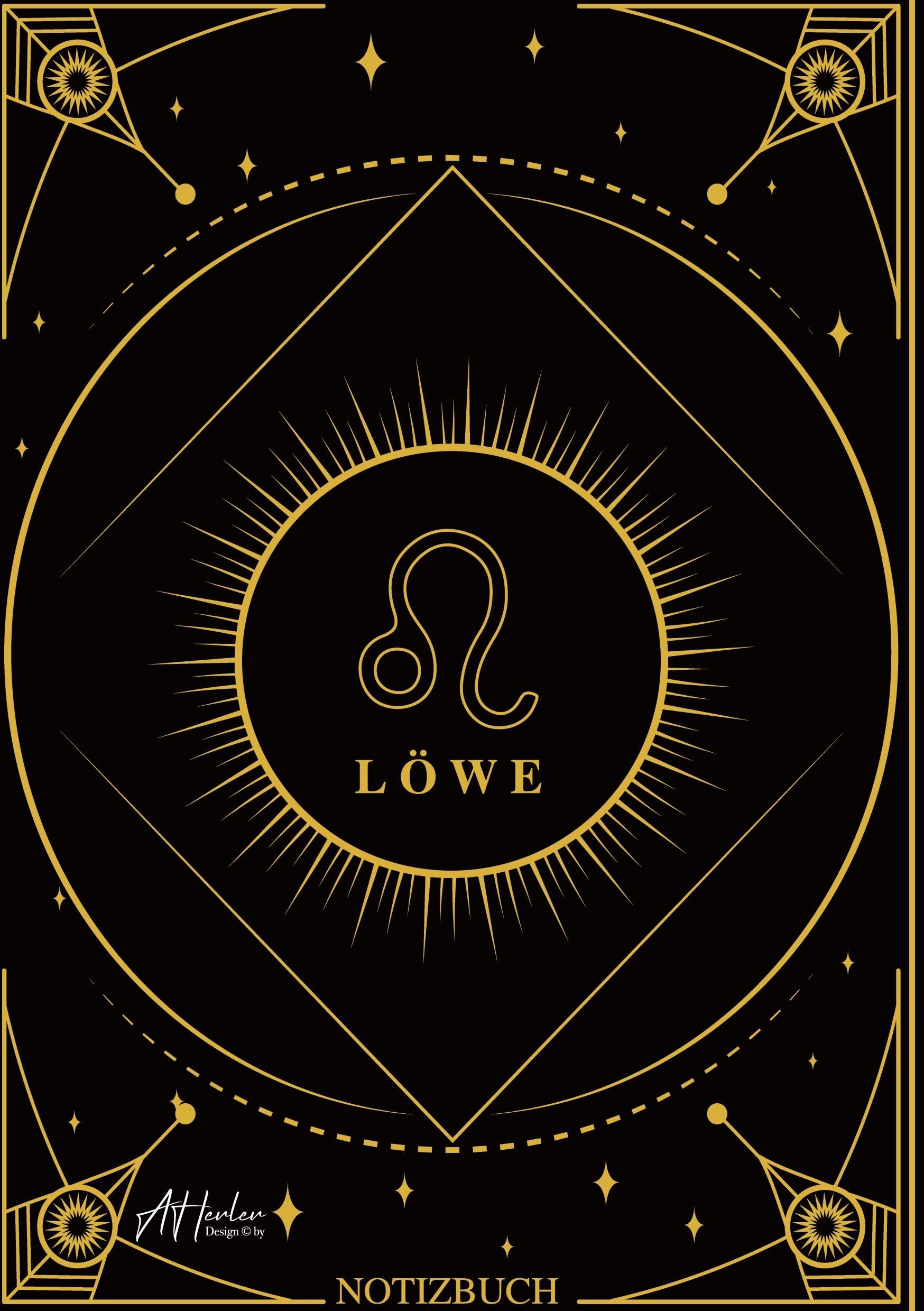 Edles Notizbuch Sternzeichen Löwe | Designed by Alfred Herler: Liniertes Notizbuch mit 150 Seiten in edlem Sternzeichen-Design zum niederschreiben ... Ideen (Edles Sternzeichen Notizbuch: liniert)