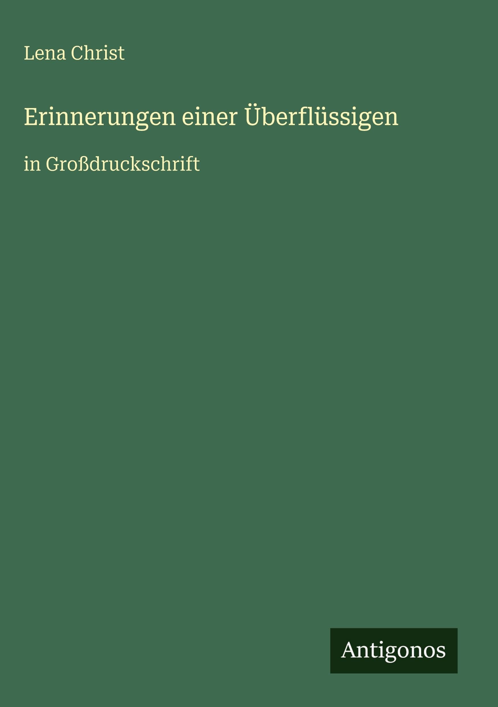 Erinnerungen einer Überflüssigen: in Großdruckschrift