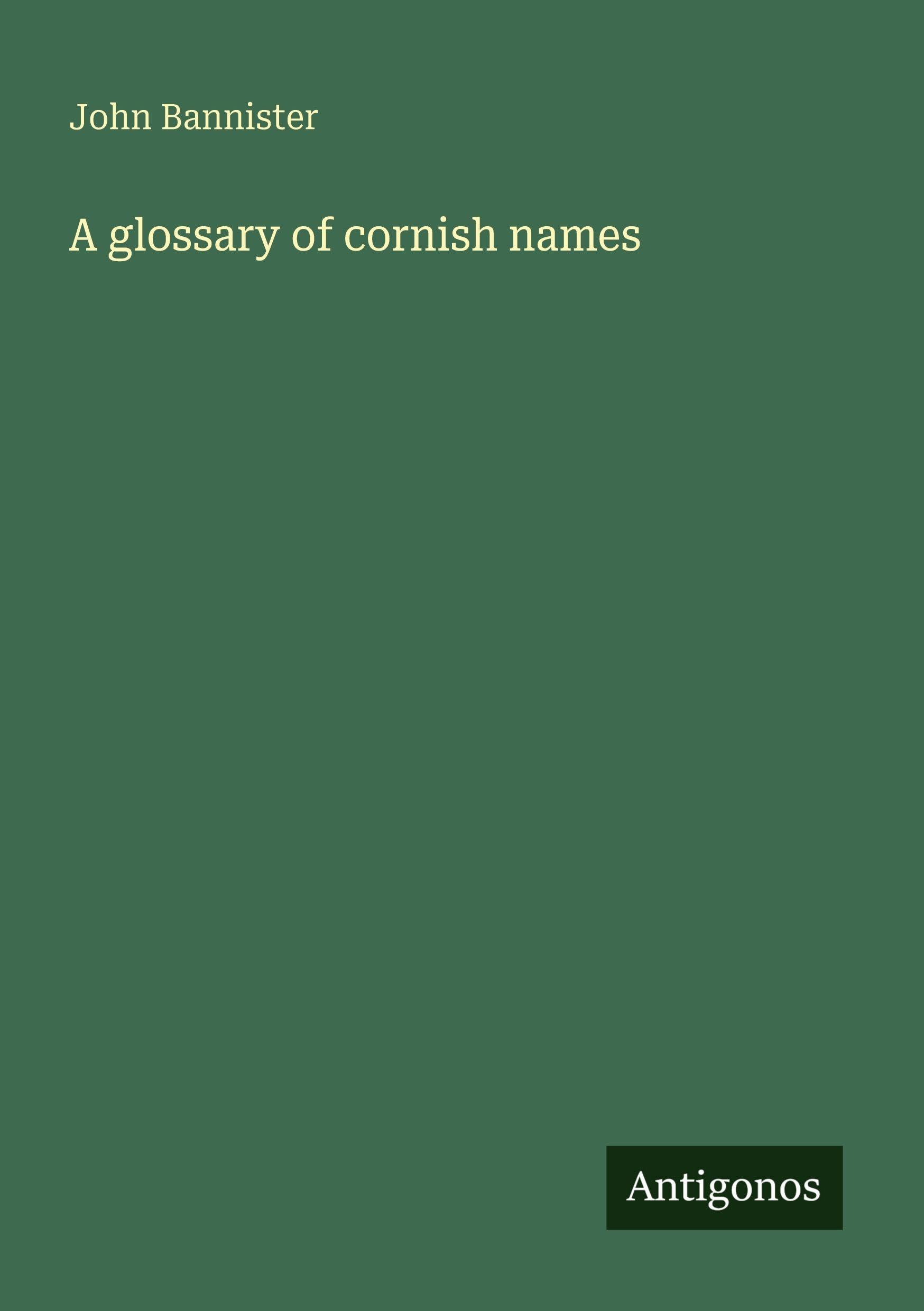 A glossary of cornish names