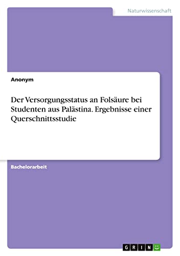 Der Versorgungsstatus an Folsäure bei Studenten aus Palästina. Ergebnisse einer Querschnittsstudie