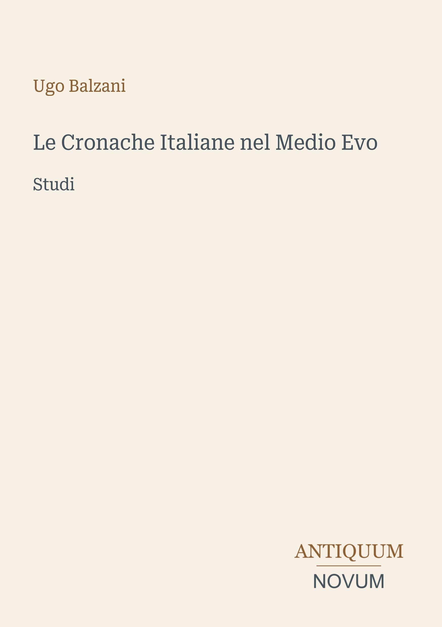 Le Cronache Italiane nel Medio Evo