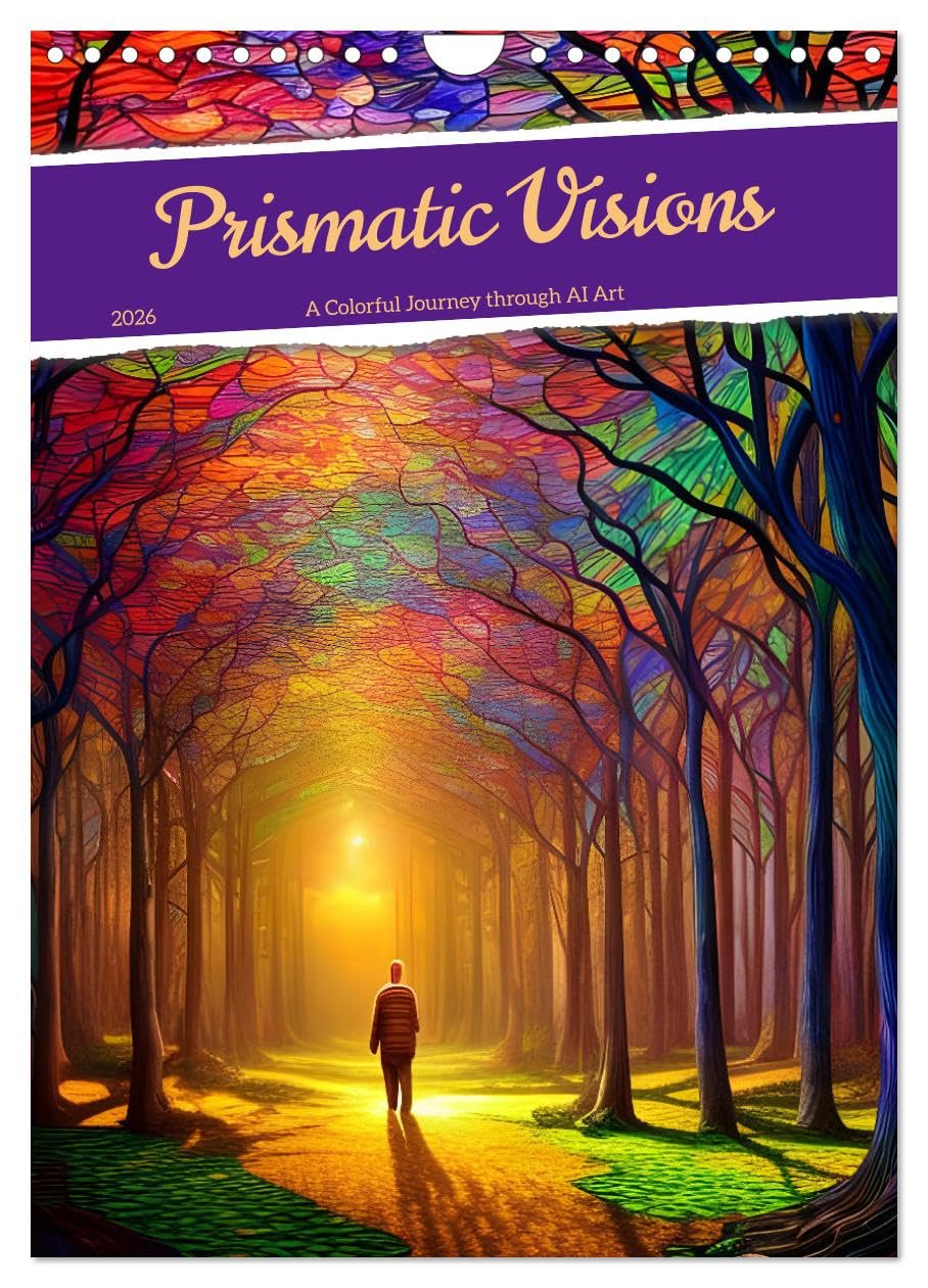 Prismatic Visions (Wall Calendar 2026 DIN A4 portrait), CALVENDO 12 Month Wall Calendar: A Colorful Journey through AI Art