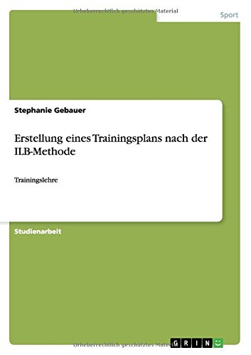 Erstellung eines Trainingsplans nach der ILB-Methode: Trainingslehre