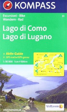 Kompass Karten, Lago di Como, Lago di Lugano: Wandern / Rad. Escursioni / bike. GPS-genau (Aqua3 Kompass)