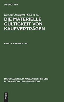Abhandlung (Materialien zum ausländischen und internationalen Privatrecht, 9/I, Band 9)
