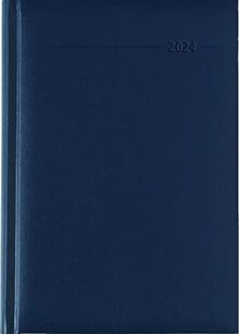 Buchkalender Balacron blau 2024 - Büro-Kalender A5 - Cheftimer - 1 Tag 1 Seite - 352 Seiten - Balacron-Einband - Alpha Edition