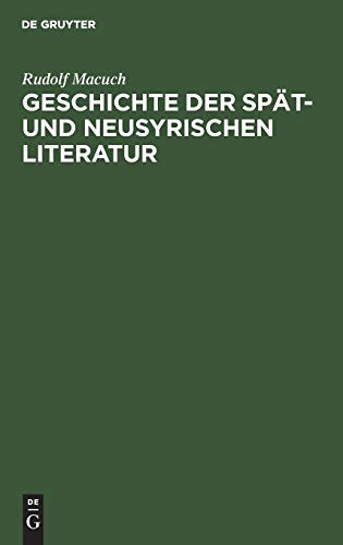 Geschichte der spät- und neusyrischen Literatur