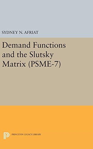 Demand Functions and the Slutsky Matrix. (PSME-7), Volume 7 (Princeton Studies in Mathematical Economics, Band 7)
